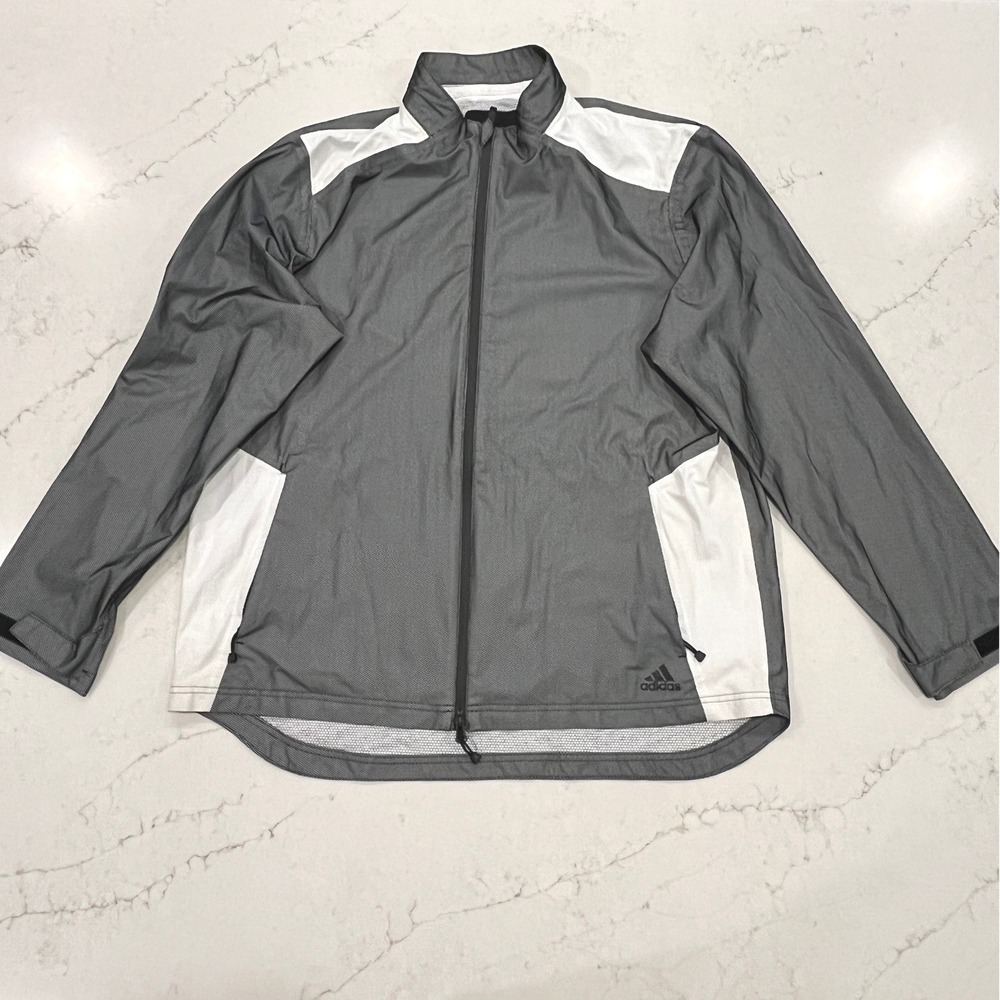 Adidas Golf Rain Rdy Waterproof Jacket Mens XL Black White Full Zip Golf Active